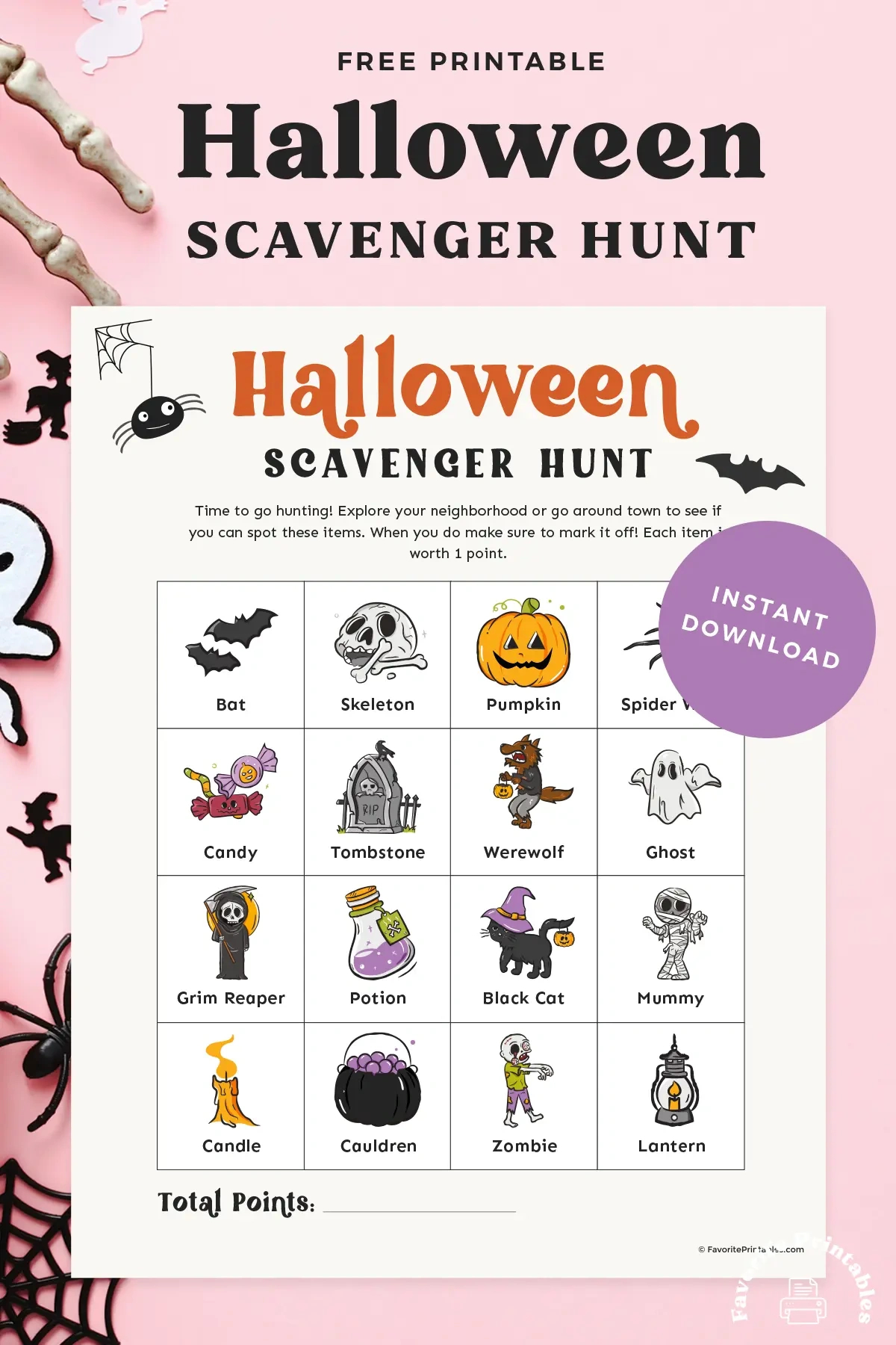 Free Printable Halloween Scavenger Hunt- Favorite Printables for Halloween Scavenger Hunt Printable