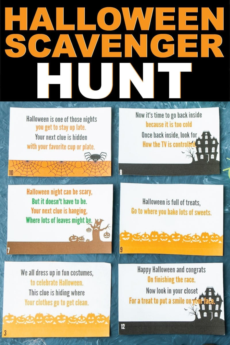 Free Printable Halloween Scavenger Hunt - Play Party Plan in Printable Halloween Scavenger Hunt