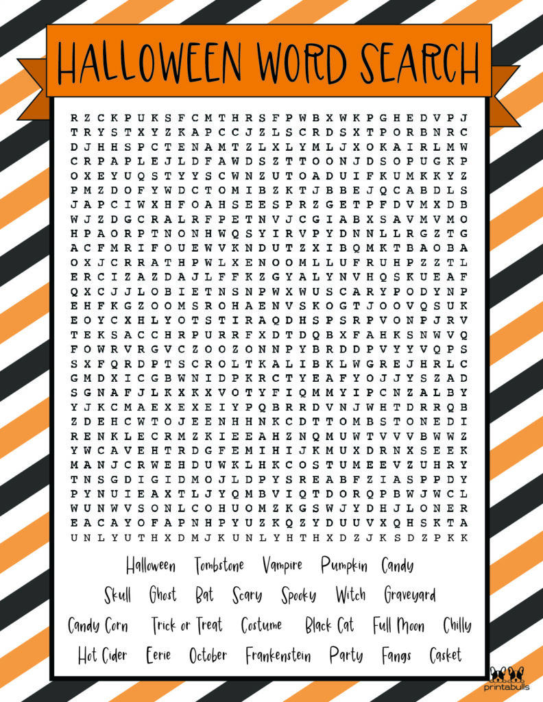 Free Printable Halloween Word Searches | Printabulls in Printable Happy Halloween Word Search