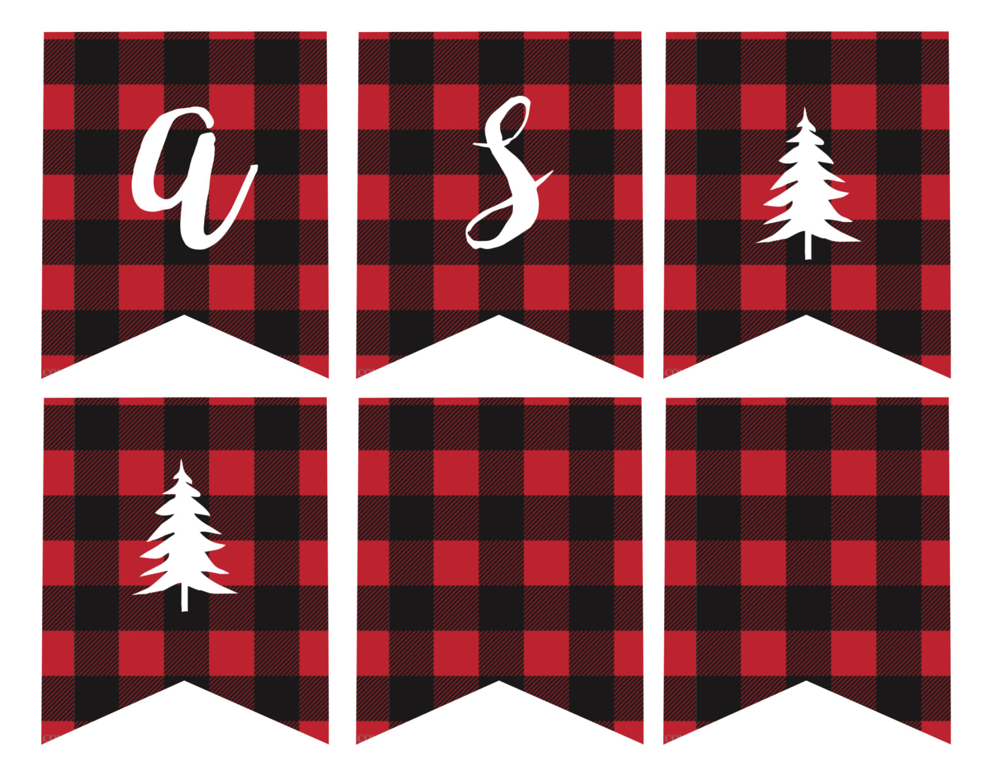 Free Printable Merry Christmas Banner - Paper Trail Design intended for Printable Plaid Pattern Trees Merry Christmas Sign