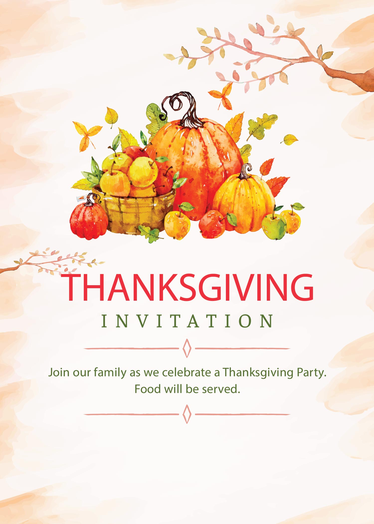 Free Printable Thanksgiving Invitations: Editable Or Print As Is! within Thanksgiving Invitations Printable
