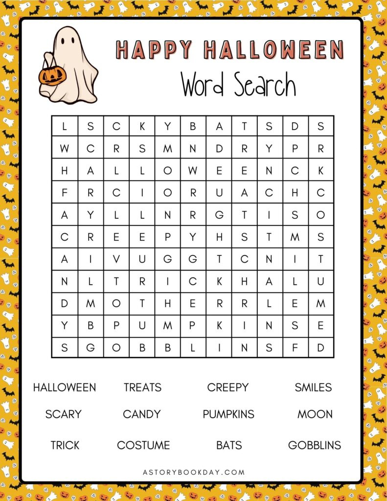 Fun Free Printable Halloween Word Search For Kids regarding Printable Happy Halloween Word Search