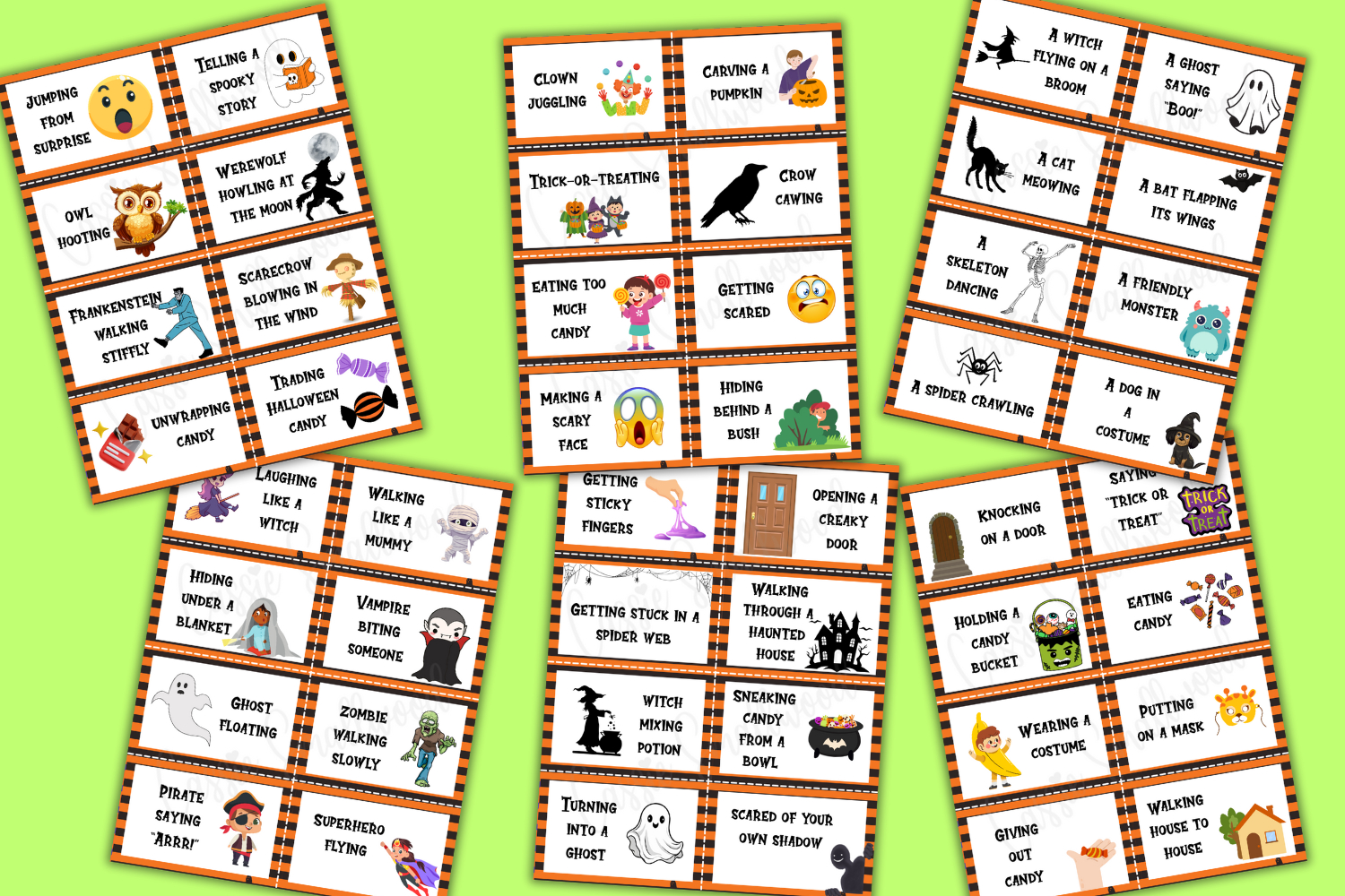 Fun Halloween Charades (Free Printable) - Cassie Smallwood with Halloween Charades Game Printable
