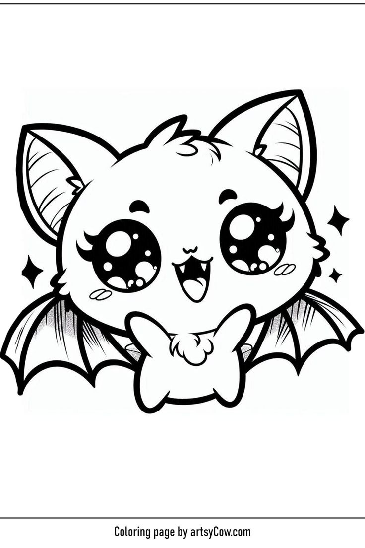 Fun Halloween Drawings: 34 Cute Bat Coloring Pages for Halloween Bat Coloring Page Printable