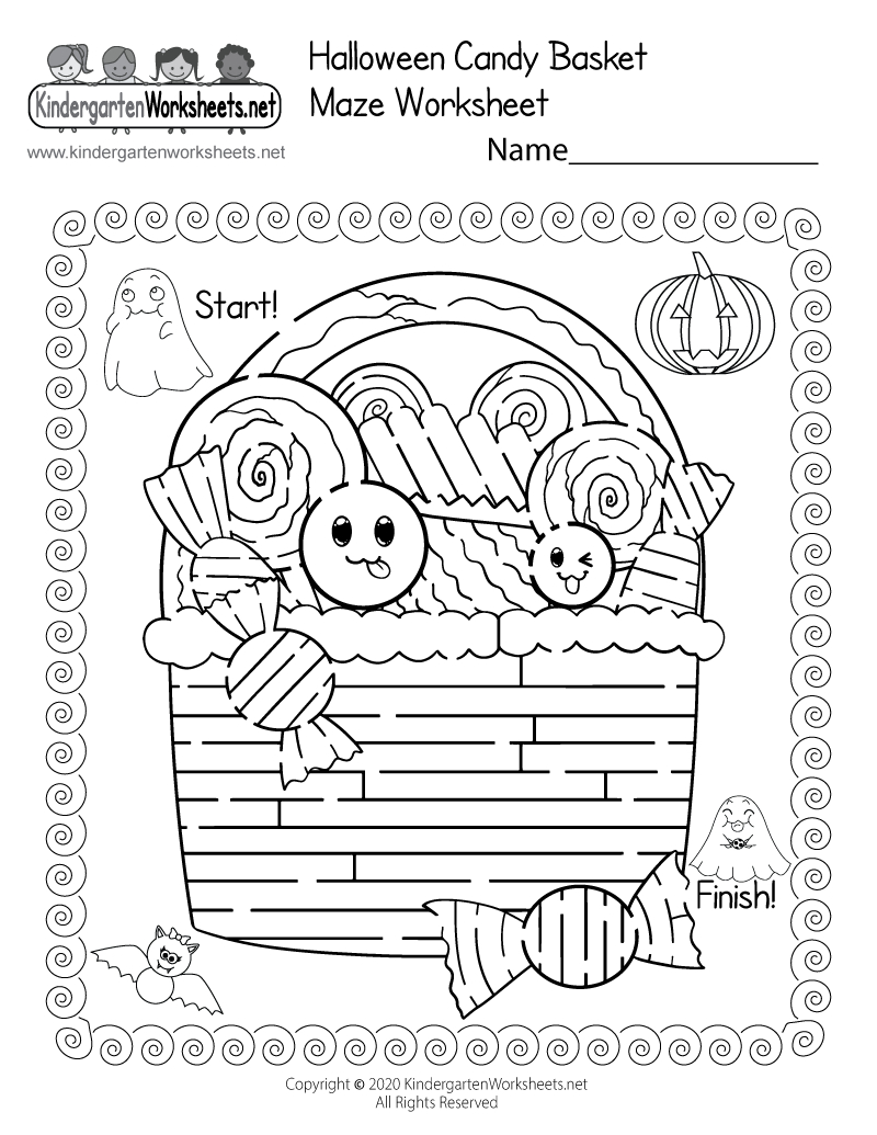 Halloween Basket Maze Worksheet - Free Printable, Digital, & Pdf with regard to Printable Halloween Maze