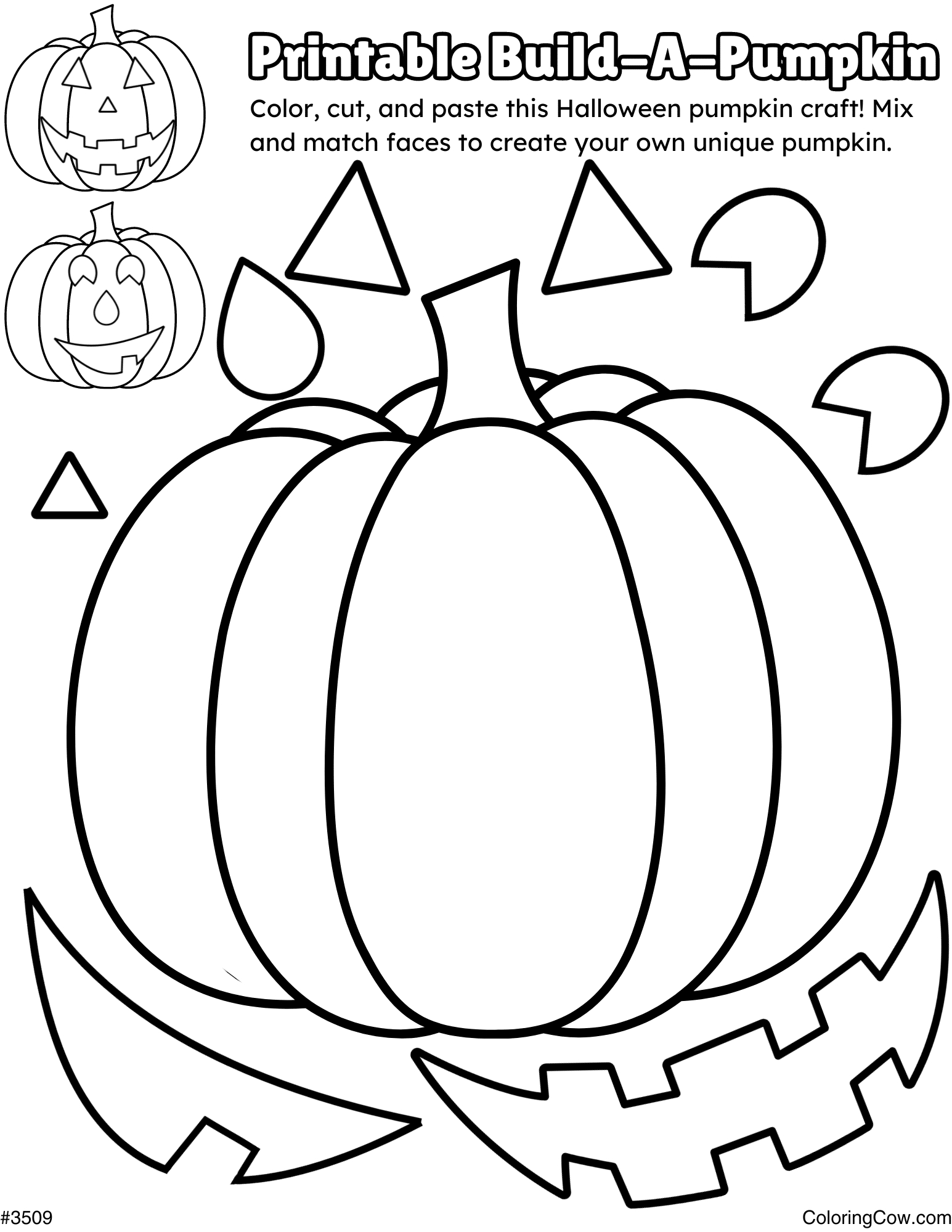 Halloween Build-A-Pumpkin Craft intended for Printable Halloween Pumpkin Cut and Glue Activity