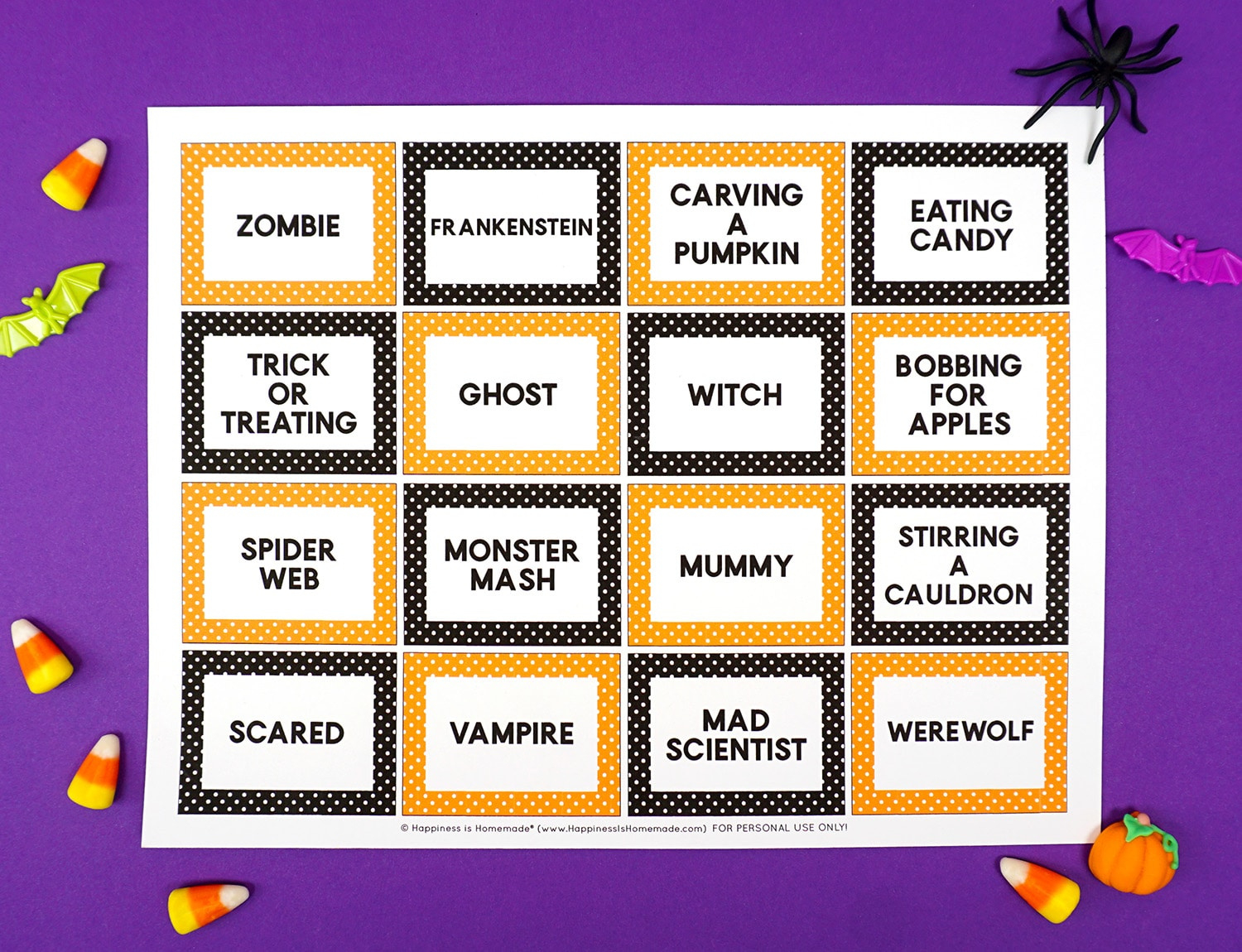 Halloween Charades Game Cards - Happiness Is Homemade throughout Halloween Charades Game Printable