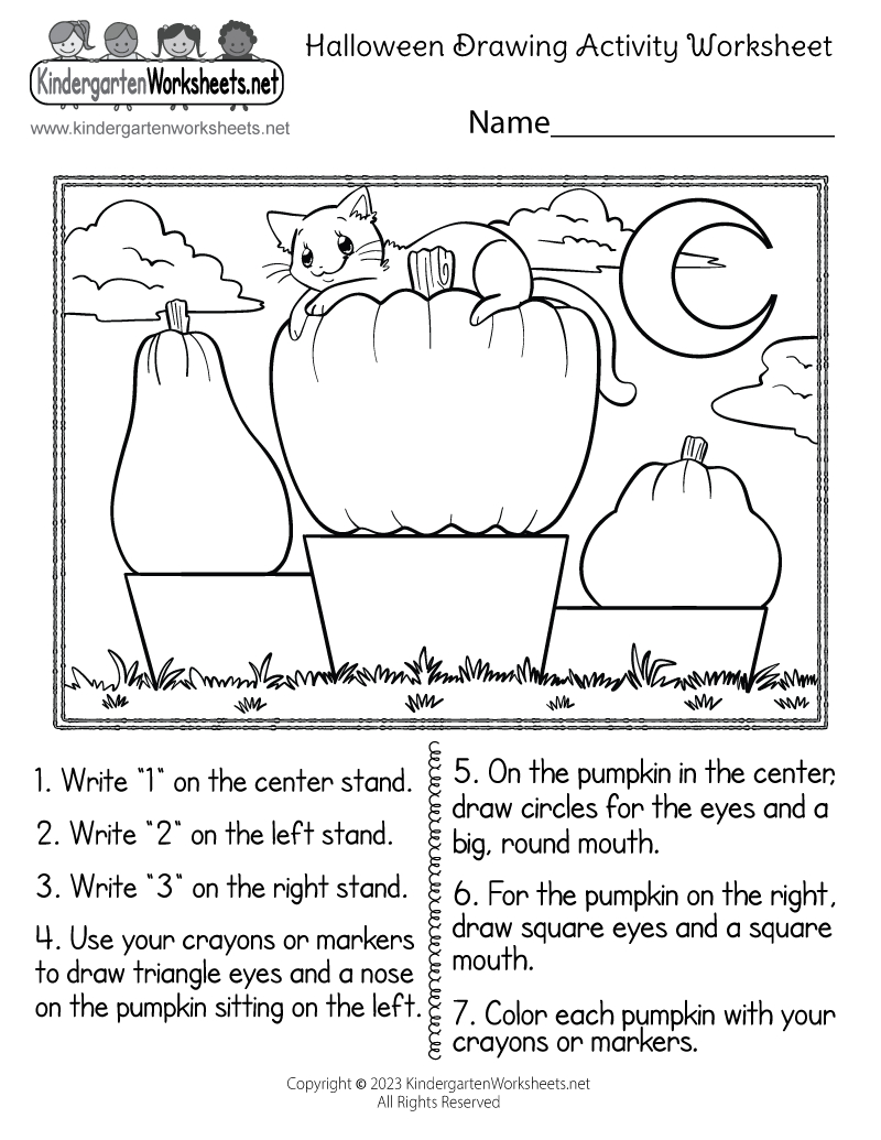 Halloween Drawing Activity Worksheet - Free Printable, Digital, & Pdf within Halloween Worksheet Printable
