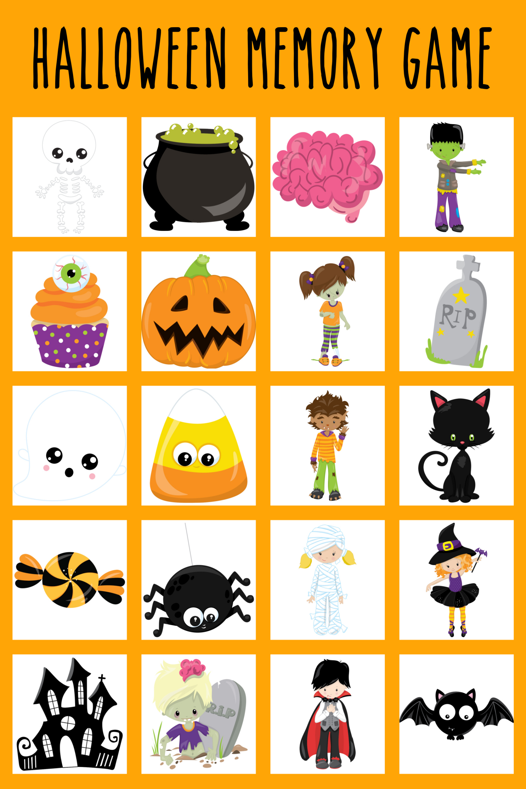 Halloween Memory Game - Free Printable - Extreme Couponing Mom in Halloween Matching Game Printable