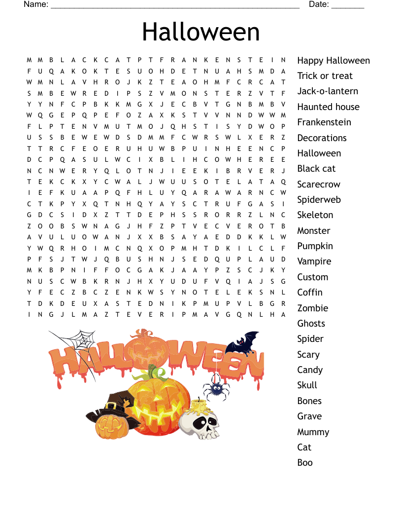 Halloween Word Hunt Word Search - Wordmint regarding Halloween Word Search Printable