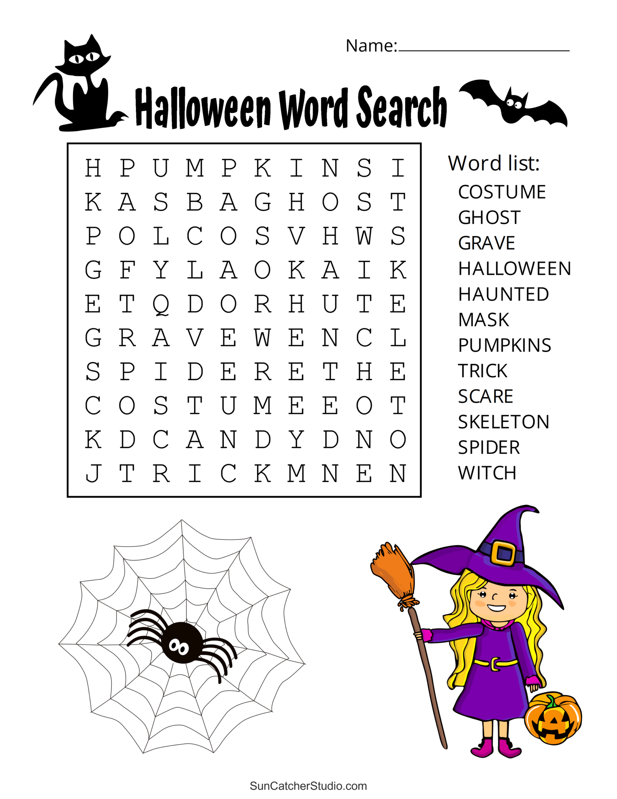 Halloween Word Search (Free Printable Puzzles) – Free Printables inside Trick or Treat Halloween Word Search Printable