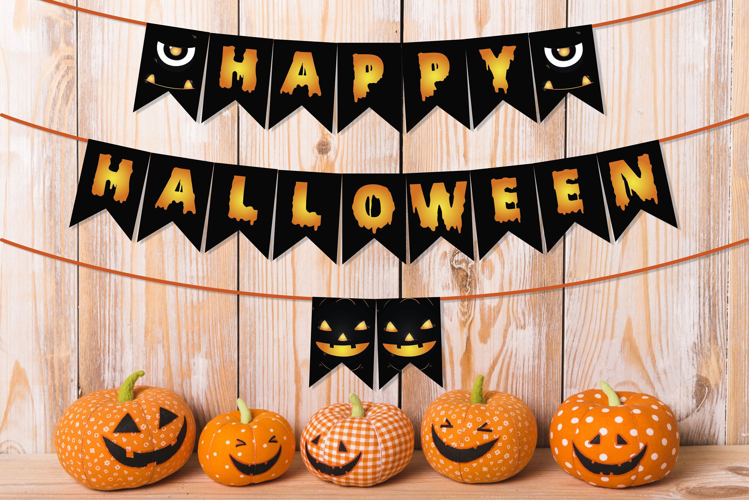 Happy Halloween Banner Halloween Decor Garland Halloween Party intended for Happy Halloween Banner Printable