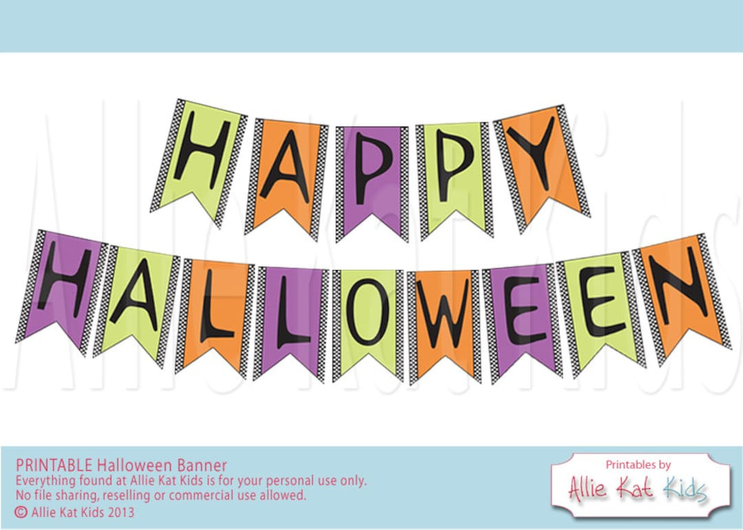Happy Halloween - Printable Banner Diy Happy Halloween Purple intended for Printable Happy Halloween Banner