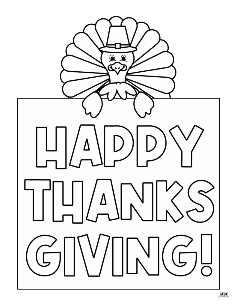 Happy Thanksgiving Coloring Pages - 20 Free Printables | Printabulls regarding Happy Thanksgiving Coloring Page Printable