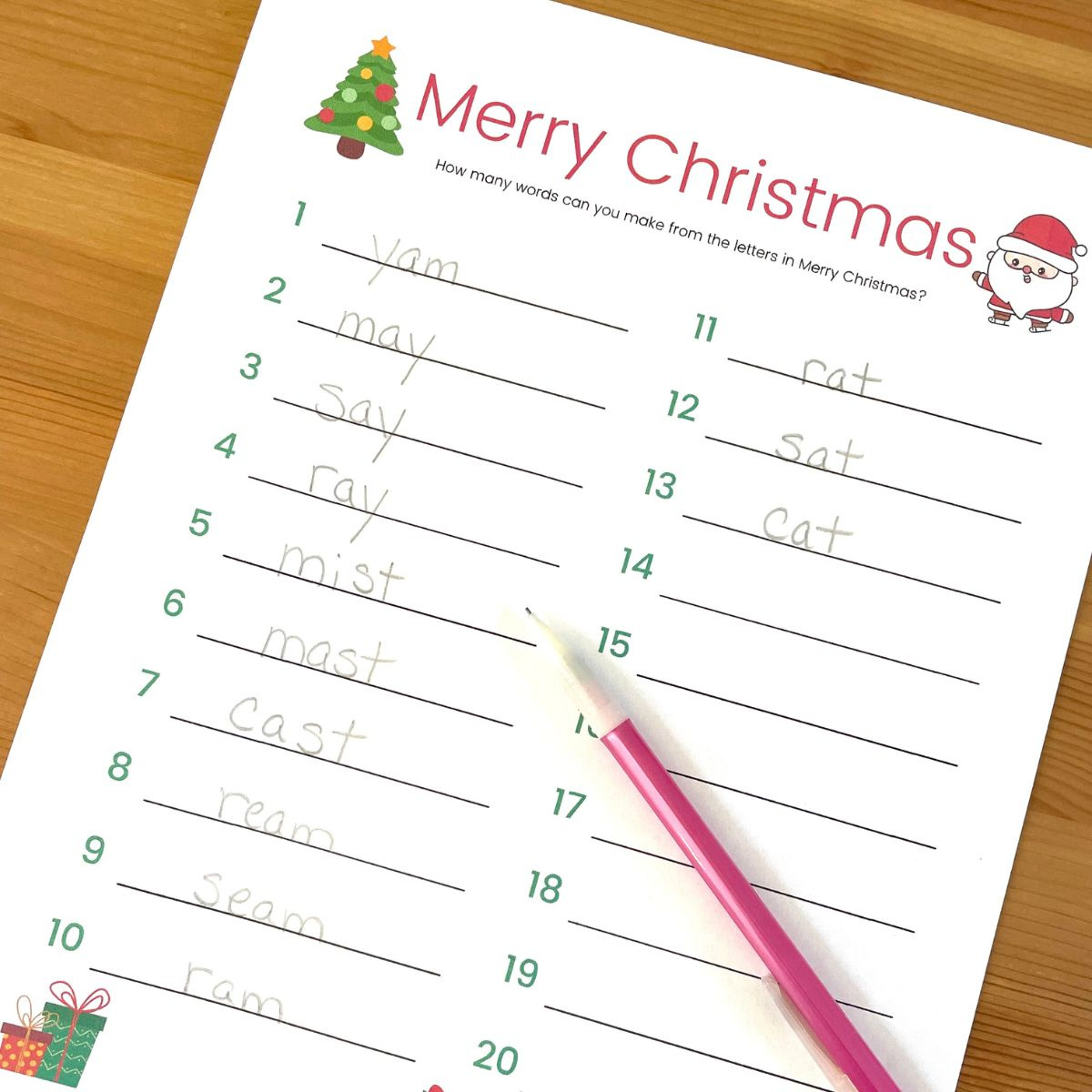 How Many Words Can You Make From Merry Christmas Printable with regard to How Many Words Can You Make From Merry Christmas Printable