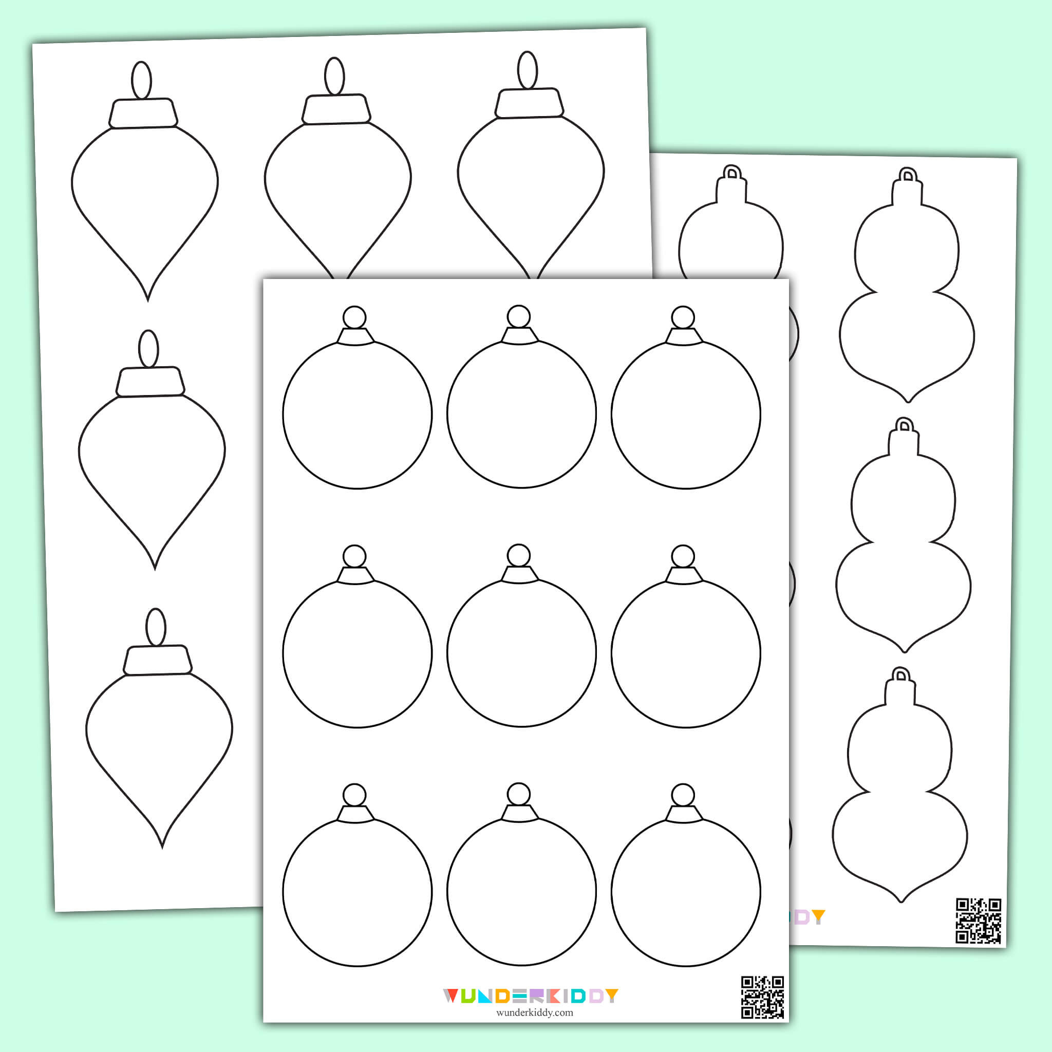 Kostenlose Malvorlage Für Weihnachtsbaumschmuck Als Pdf with Christmas Ornament Templates Printable