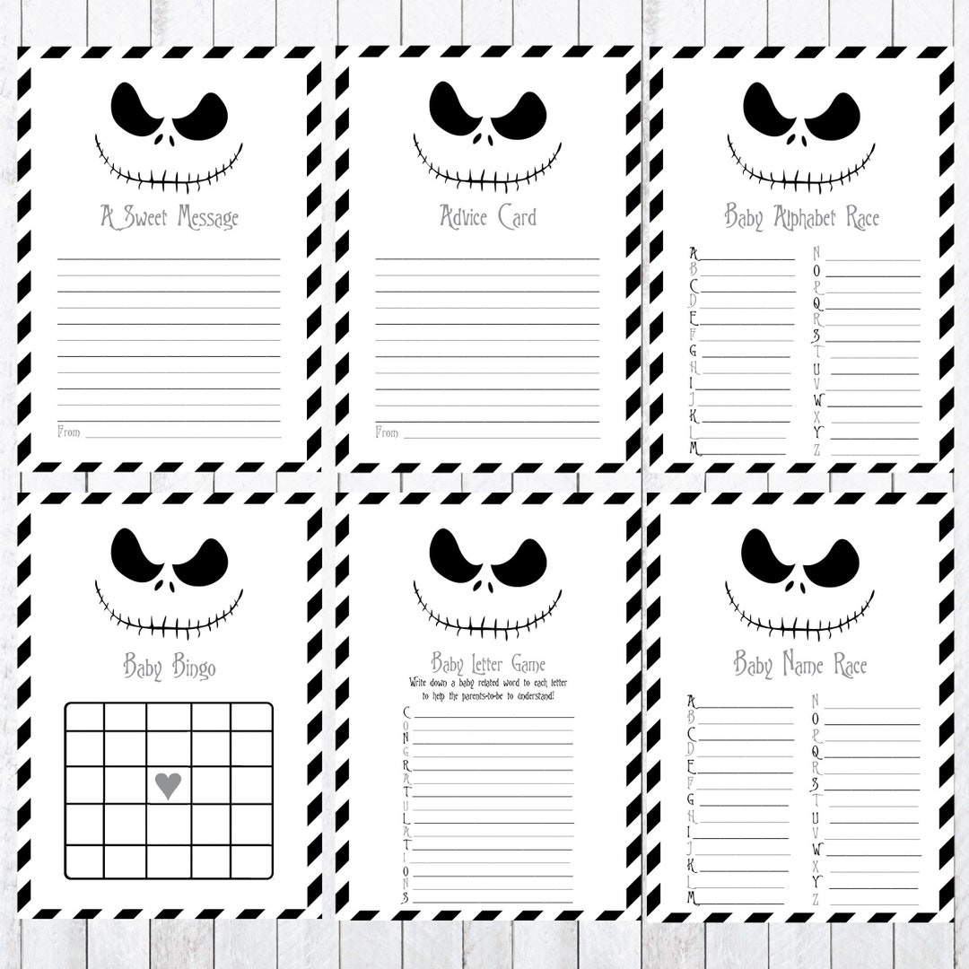 Nightmare Before Christmas Baby Shower Games. Instant Download - Etsy within The Nightmare Before Christmas Charades Game Printable