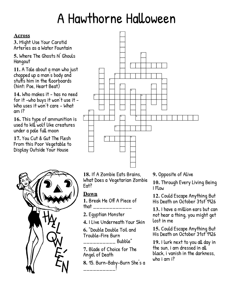 Nightmare Before Christmas Crossword - Wordmint inside Printable The Nightmare Before Christmas Crossword