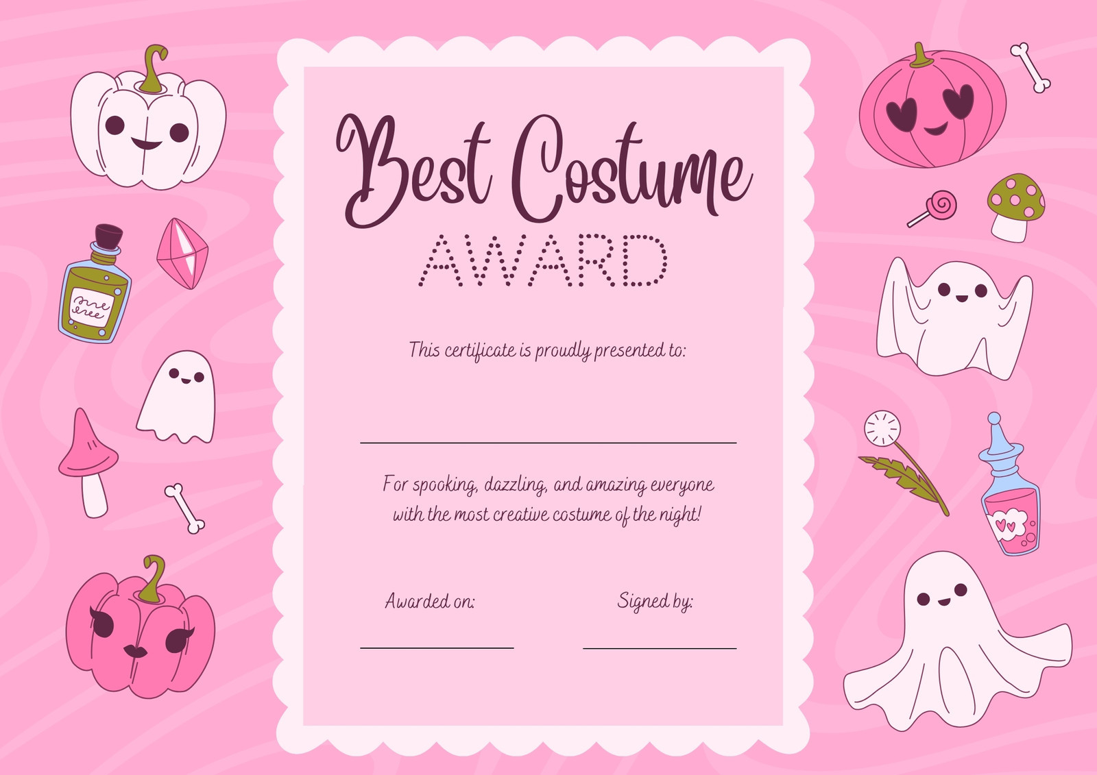 Page 2 - Free Custom Printable Halloween Certificate Templates | Canva in Printable Halloween Costume Certificate