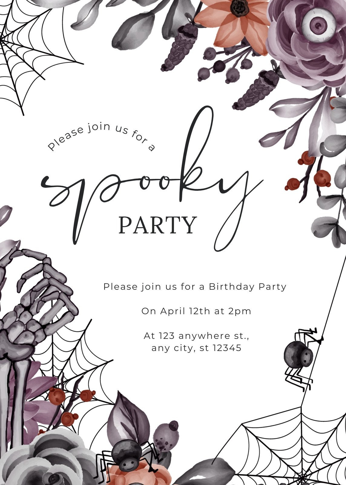 Page 2 - Free Printable Halloween Birthday Invitation Templates in Printable Halloween Invitations