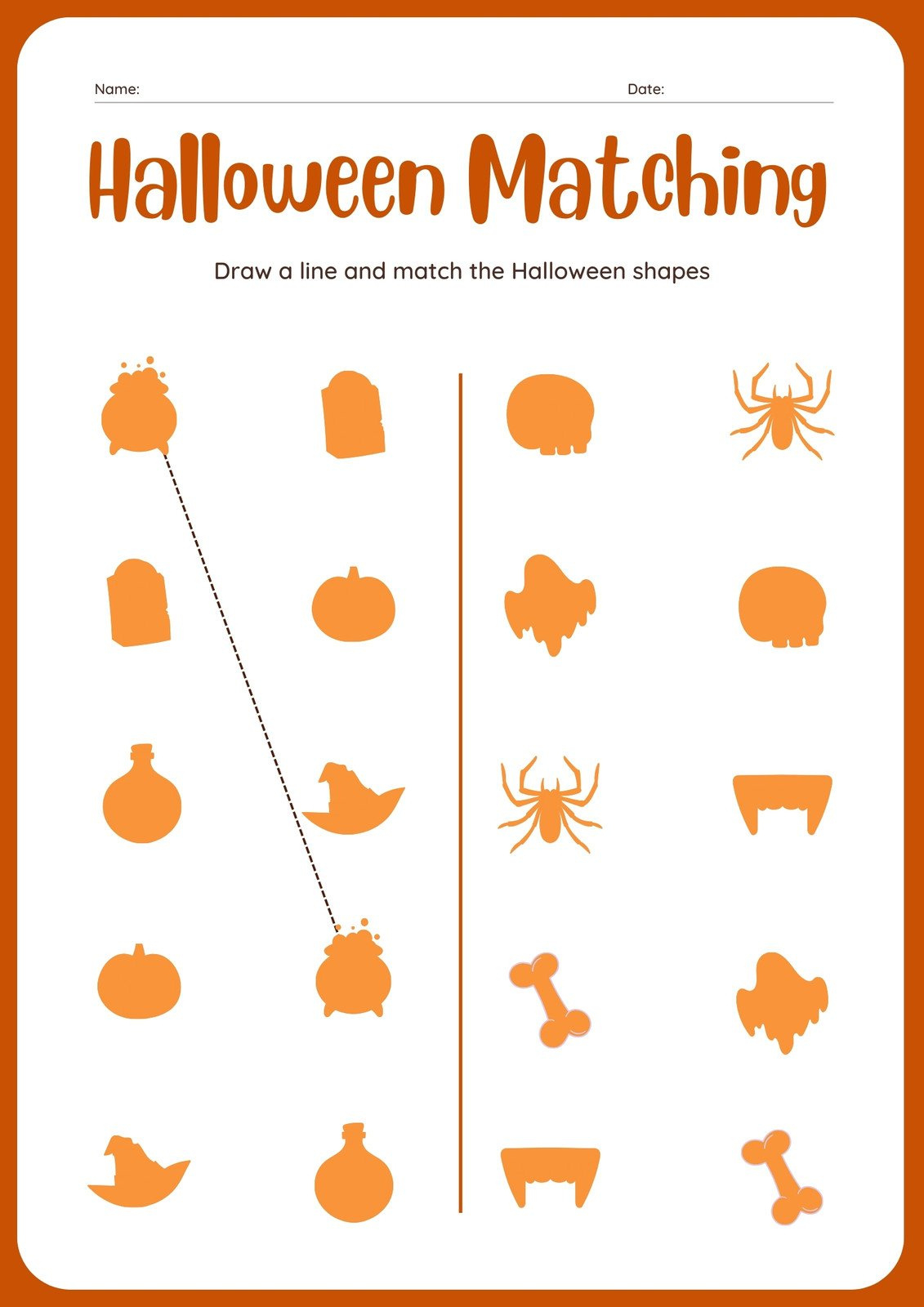 Page 2 - Free Printable Halloween Worksheet Templates To Edit | Canva pertaining to Printable Halloween Matching Worksheet