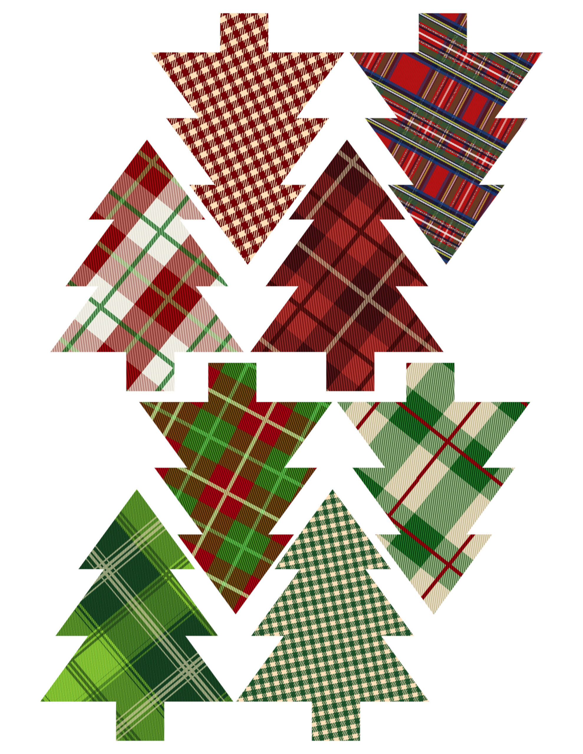 Plaid Christmas Tree Ornaments Printable - Paper Trail Design pertaining to Printable Plaid Pattern Trees Merry Christmas Sign