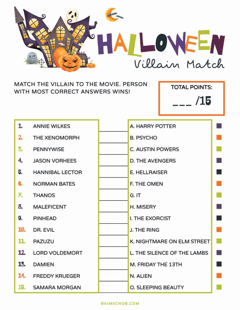 Printable Halloween Games (Fun Kids Activities) - Kim Schob within Printable This or That Halloween Game