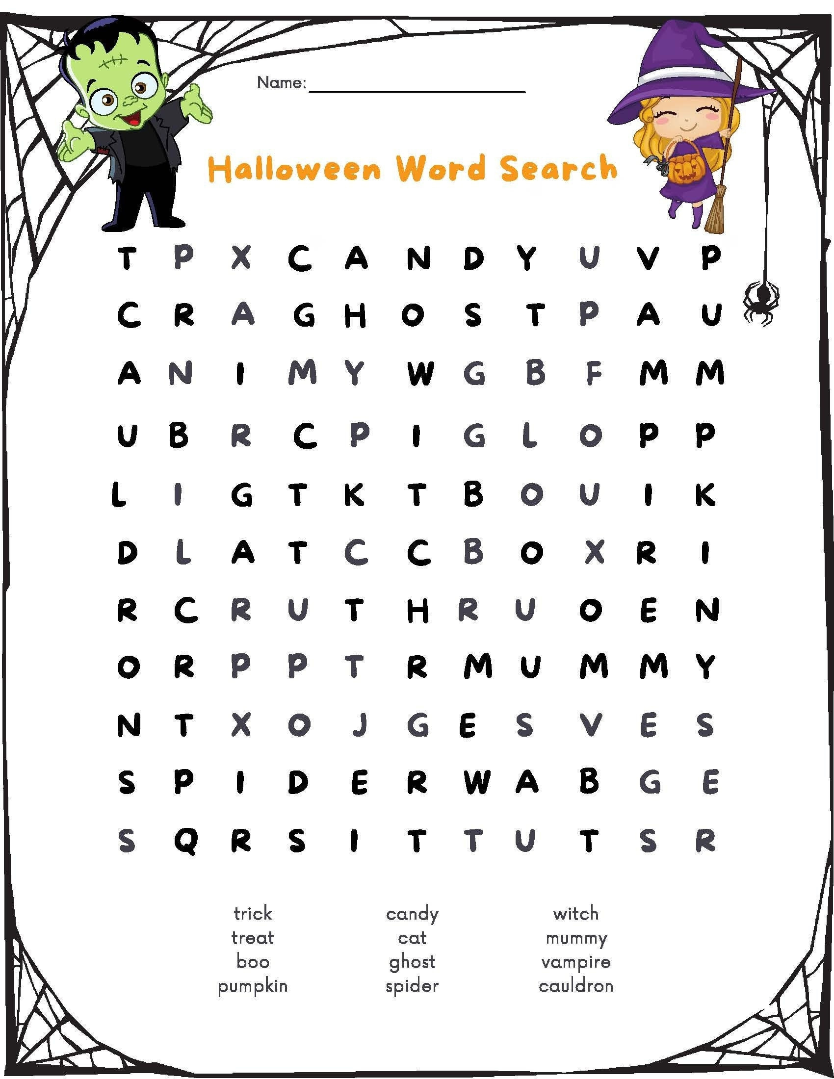 Printable Halloween Word Search W/ Answer Sheet - Etsy Uk pertaining to Printable Halloween Word Search Puzzle