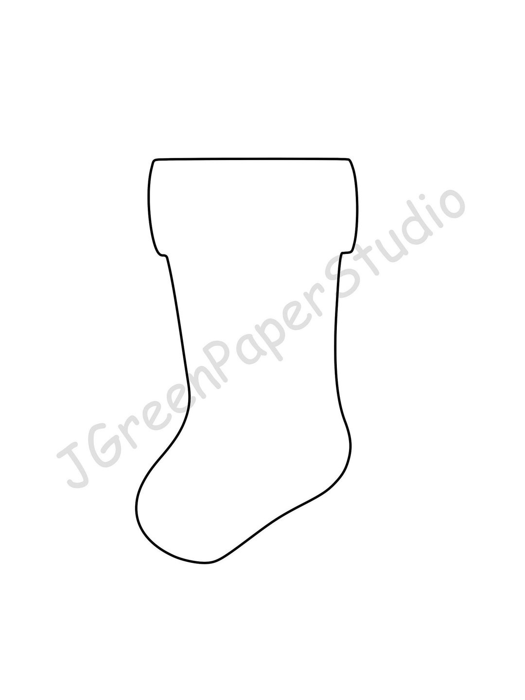 Printable Stocking Template-Pdf Digital Download Stocking Kids inside Christmas Stocking Outline Template Printable