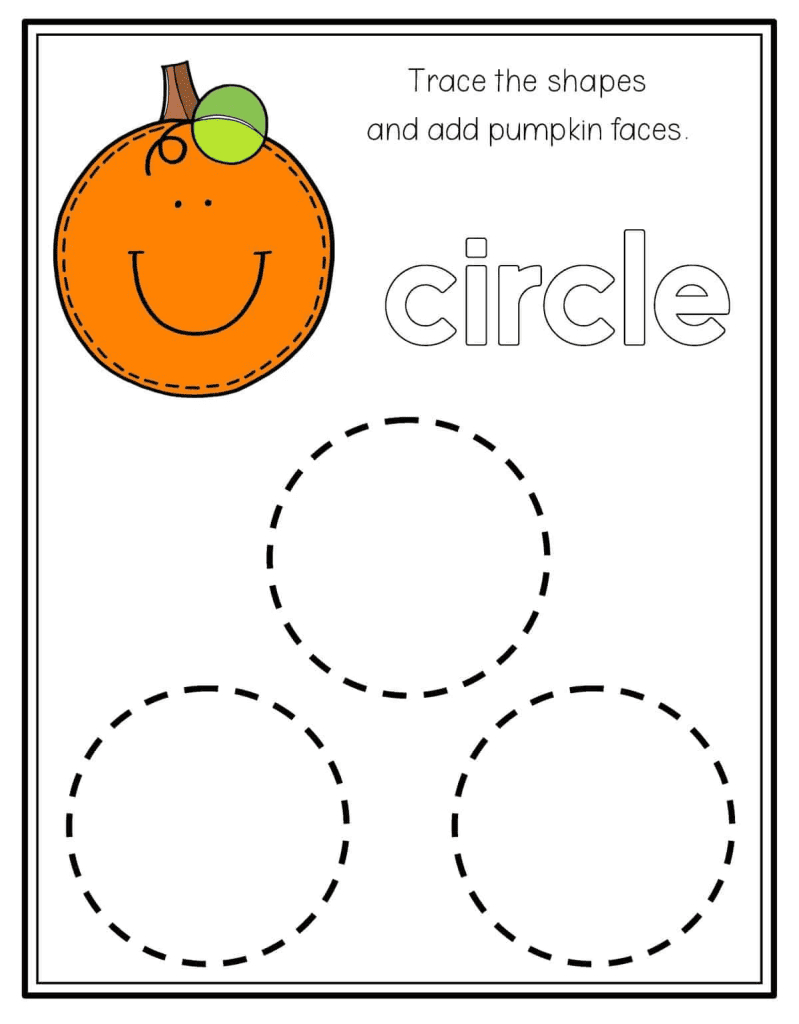 Pumpkin Shape Tracing - Preschool Mom pertaining to Pumpkin Tracing Worksheet Printable