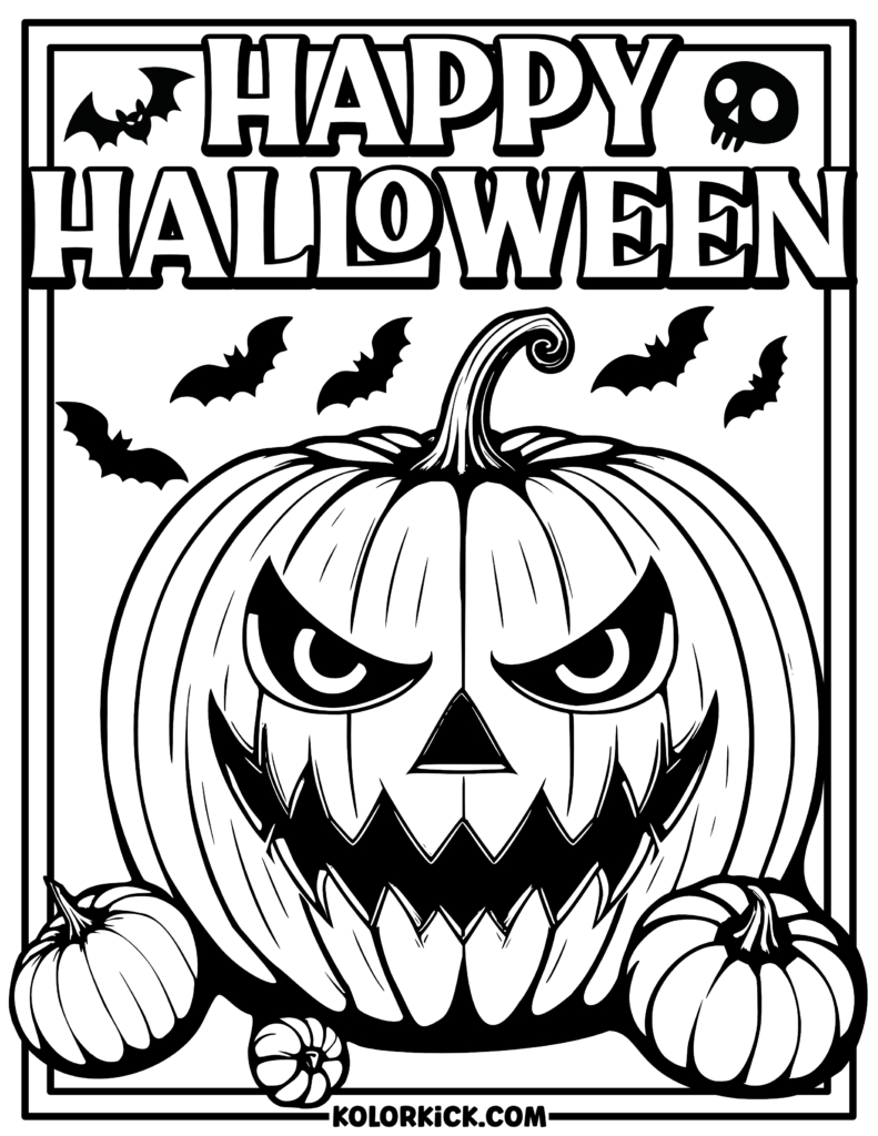 Spooky Halloween Coloring Pages - 100% Free Printable Pdfs inside Printable Happy Halloween Coloring Page