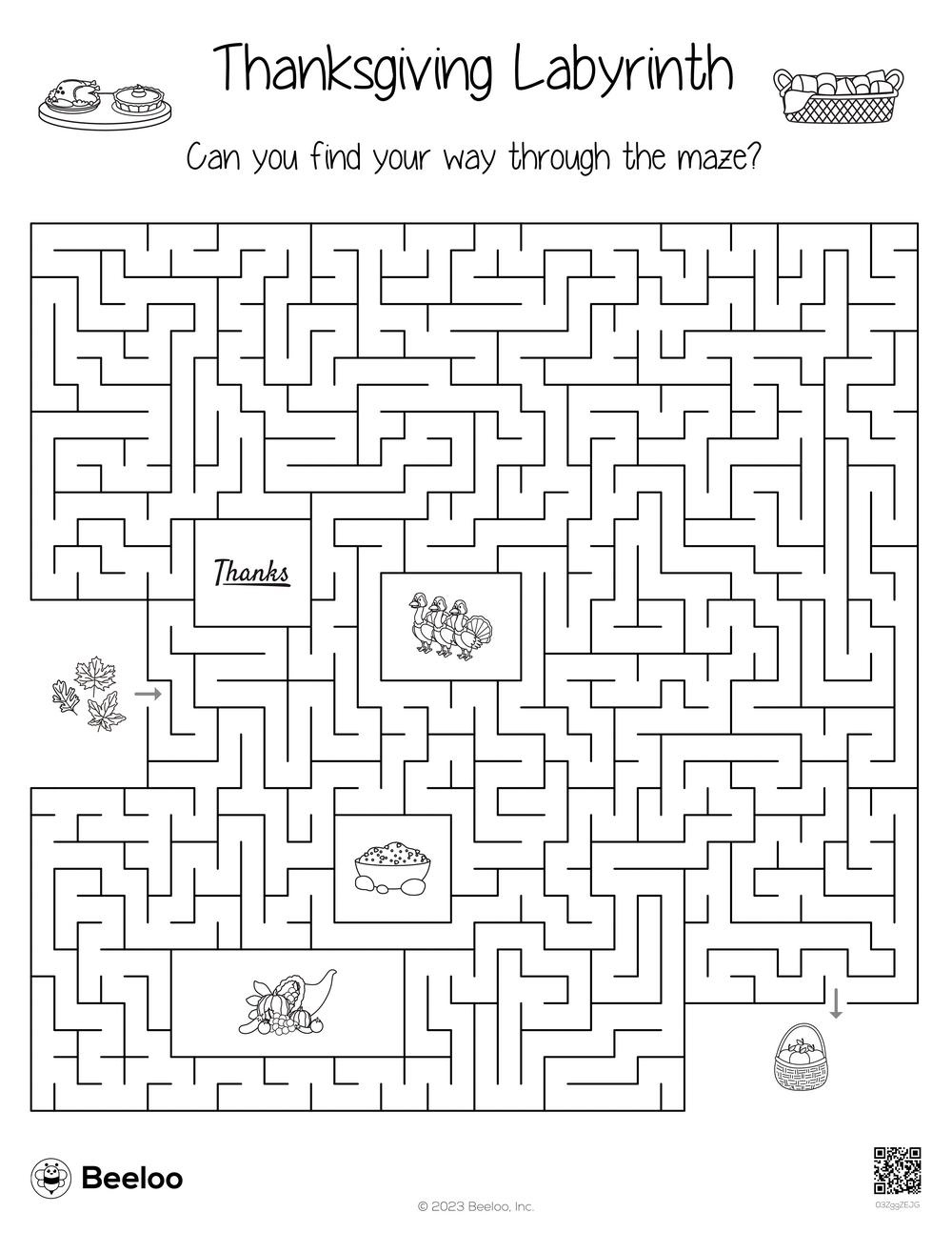 Thanksgiving-Themed Mazes • Beeloo Printable Crafts And Activities with Thanksgiving Maze Printable