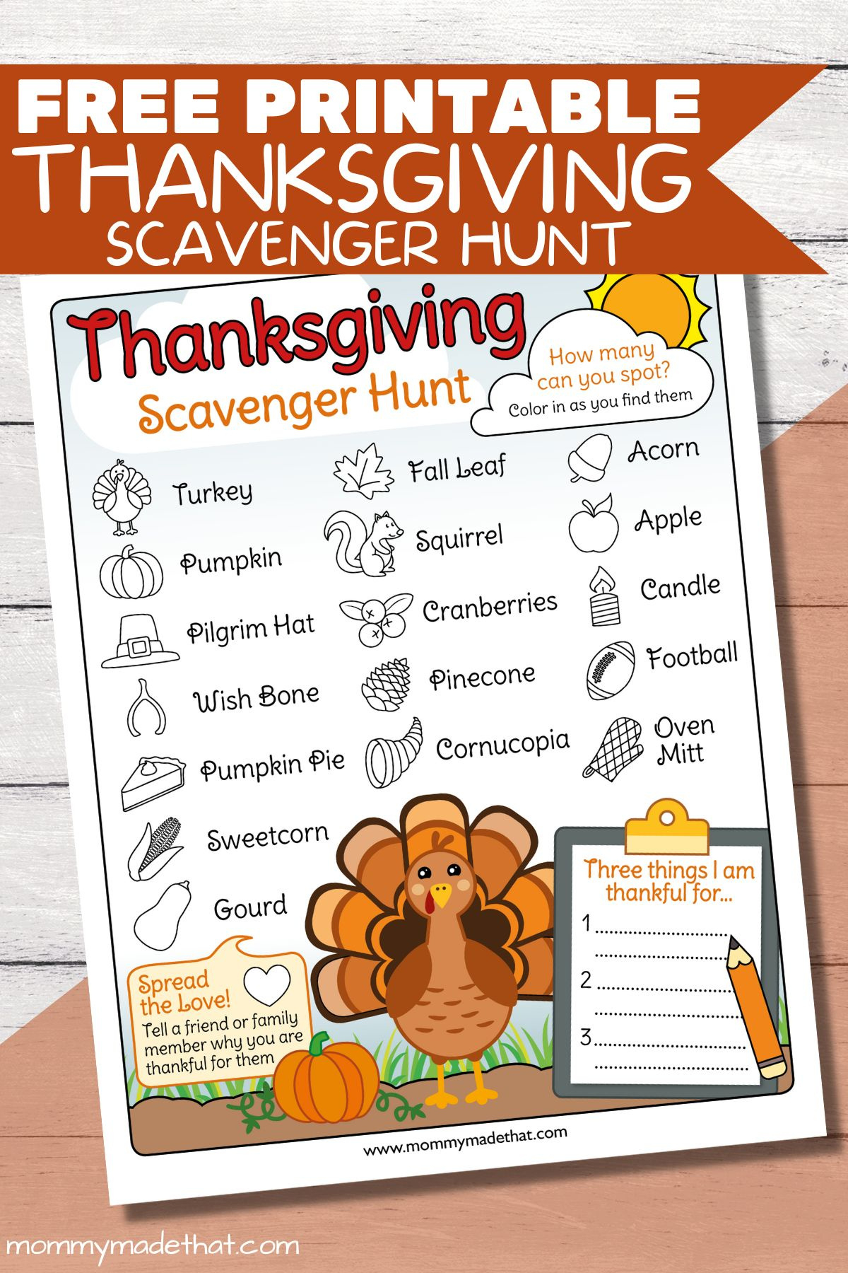The Best Thanksgiving Scavenger Hunt (Free Printable!) for Thanksgiving Scavenger Hunt Printable