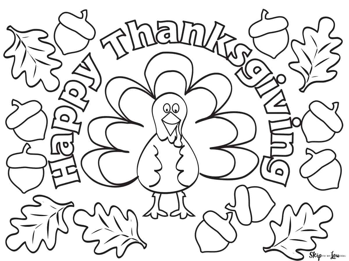 The Cutest Free Turkey Coloring Pages | Skip To My Lou with regard to Happy Thanksgiving Coloring Page Printable