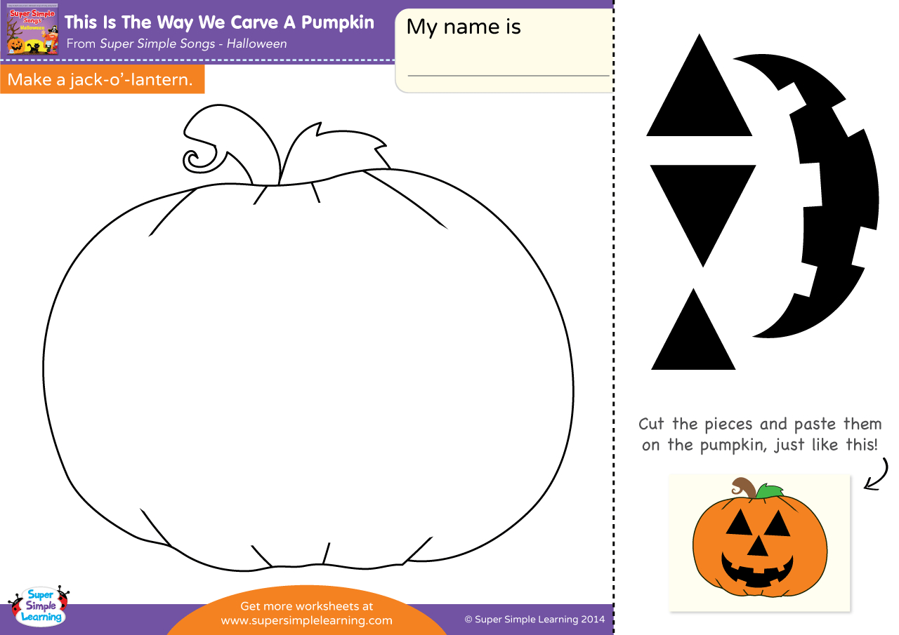 This Is The Way We Carve A Pumpkin Worksheet - Make A Jack-O in Printable Halloween Pumpkin Cut and Glue Activity