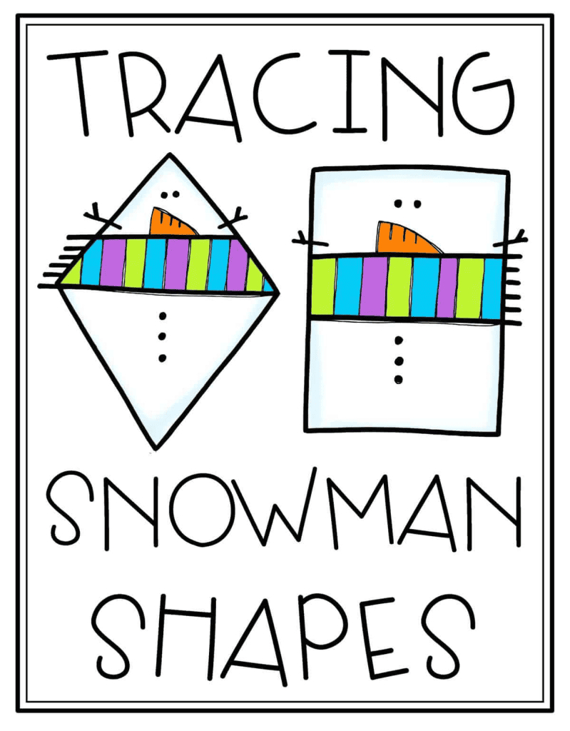 Tracing Snowman Shapes Activity - Preschool Mom with Printable Christmas Snowmen Tracing Worksheet