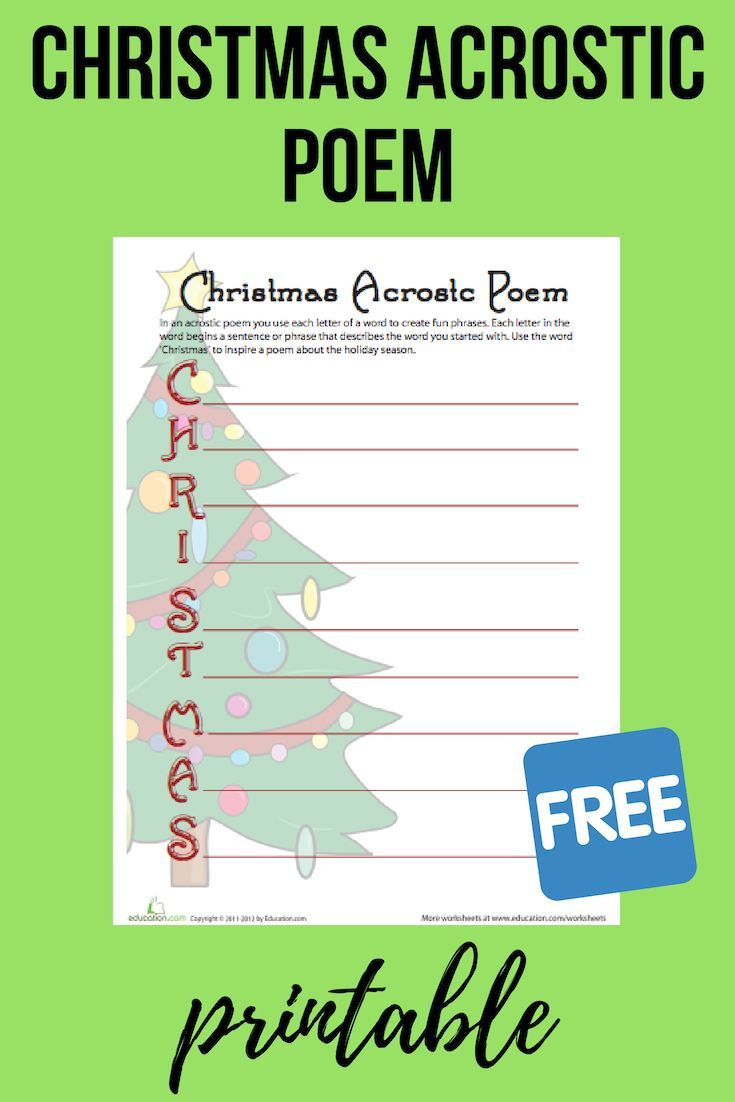 Write An Acrostic Poem: Christmas | Worksheet | Education with regard to Printable Christmas Acrostic Poem Worksheet