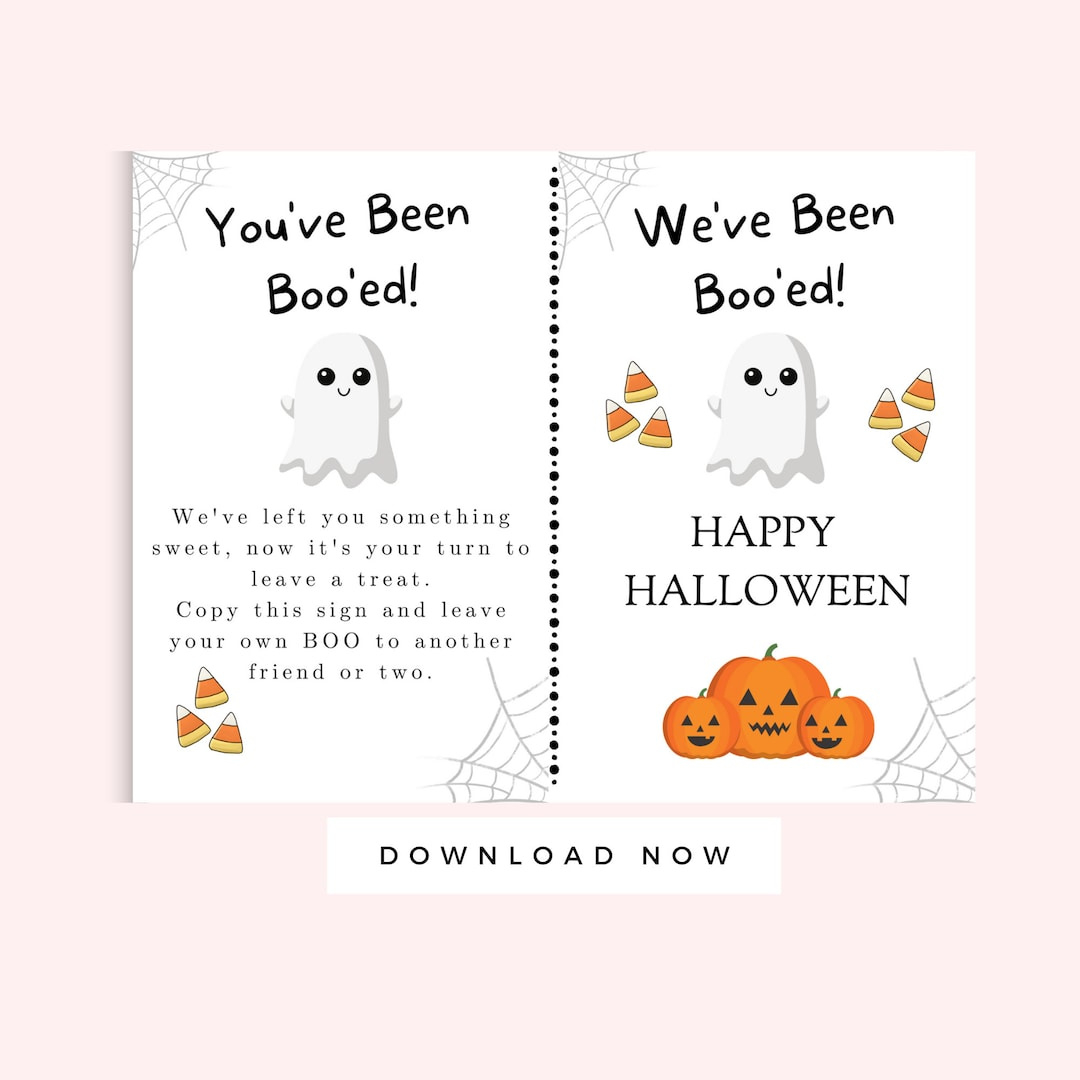 You'Ve Been Booed Printable Letter, Halloween Boo Basket, Ghost in Printable Halloween Boo Sign