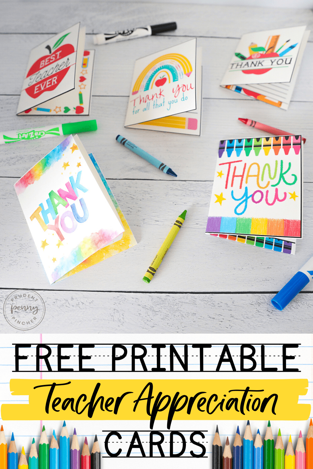 10 Free Teacher Appreciation Card Printables - Prudent Penny Pincher throughout Free Printable Thank You Cards For Teachers