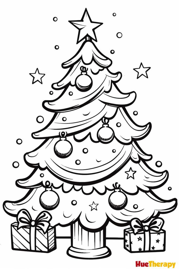 13 Free Printable Christmas Tree Coloring Pages inside Christmas Printable