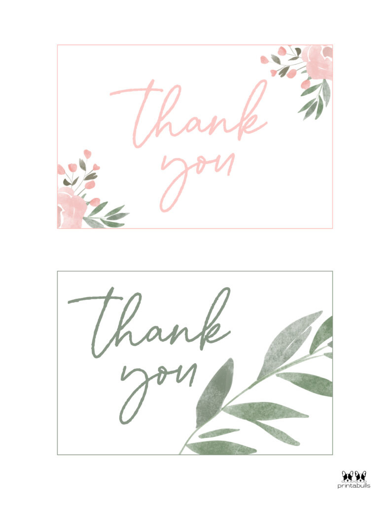 150+ Printable Thank You Cards - Free | Printabulls inside Multiple Thank You Cards Printable