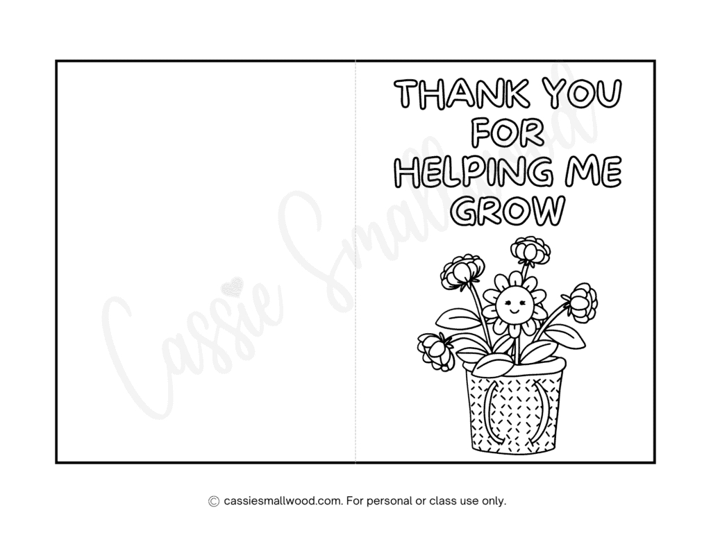 22 Cute Teacher Appreciation Coloring Pages (And Cards!) - Cassie for Thank You Cards Printable Coloring Page