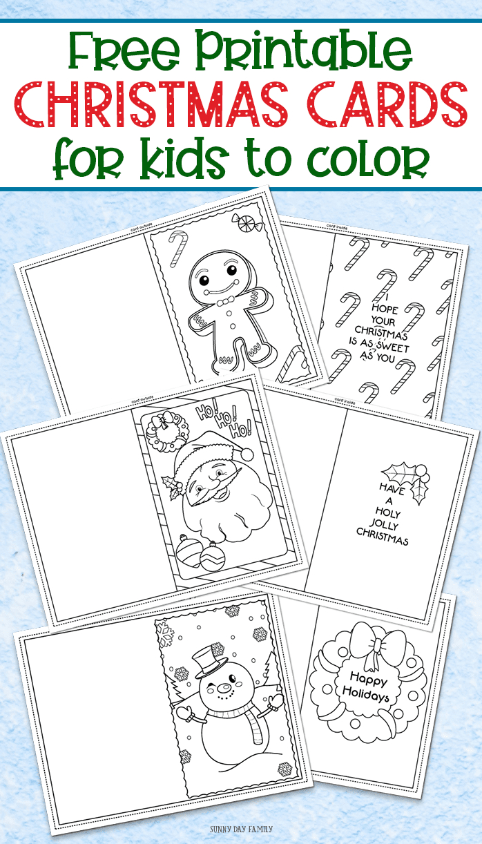 3 Free Printable Christmas Cards For Kids To Color | Sunny Day Family intended for Printable Christmas Card For Kids