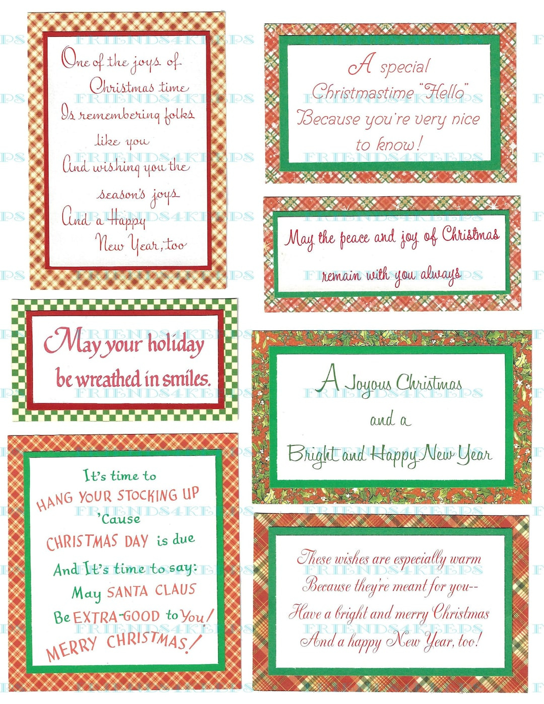 40 Printable Christmas Greetings / Verses From Vintage Xmas Cards in Free Printable Christmas Card Sentiments