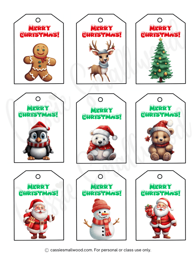 400+ Cutest Printable Christmas Tags (Free Pdf) - Cassie Smallwood for Christmas Clip Art Free Printable Gift Tags