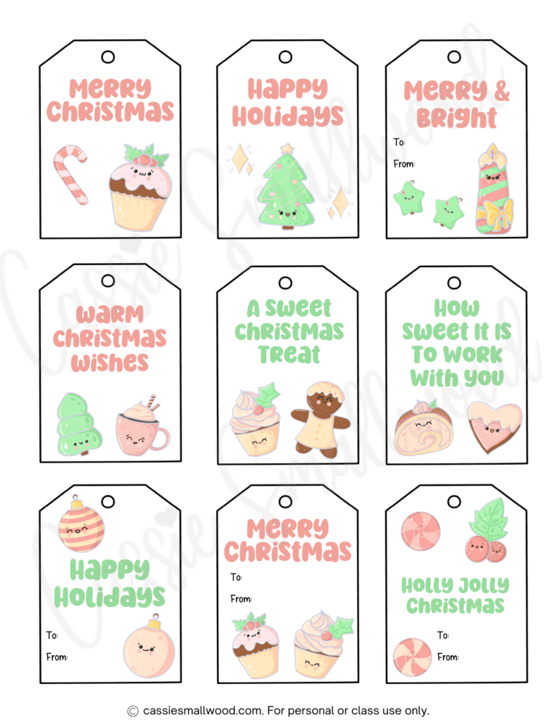 400+ Cutest Printable Christmas Tags (Free Pdf) - Cassie Smallwood intended for Free Printable Christmas Tags For Teachers