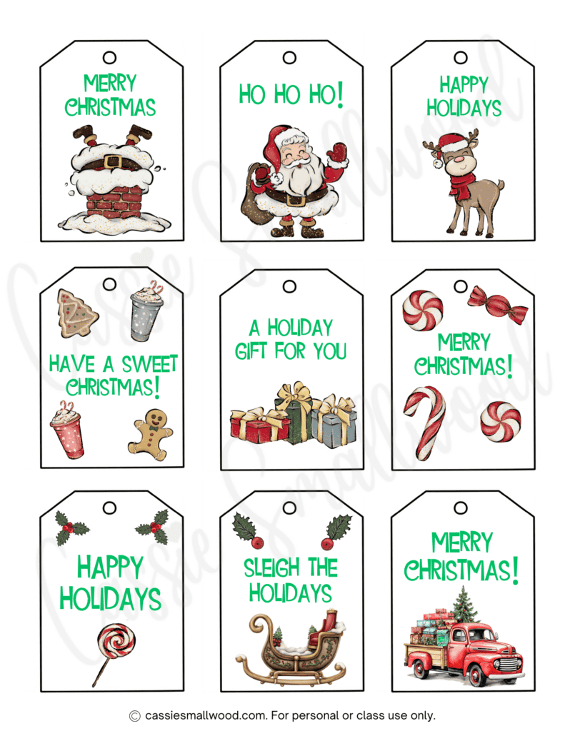 400+ Cutest Printable Christmas Tags (Free Pdf) - Cassie Smallwood pertaining to Merry Christmas Gift Tags Free Printable