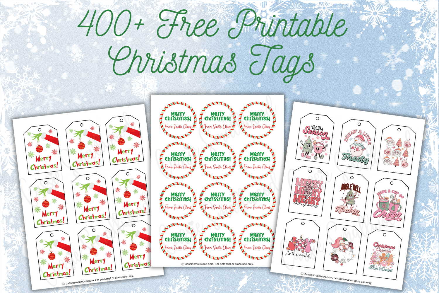 400+ Cutest Printable Christmas Tags (Free Pdf) - Cassie Smallwood regarding Free Downloadable Printable Christmas Tags