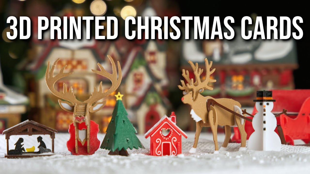 5 Multicolored 3D Printed Christmas Cards pertaining to 3D Printable Christmas Card