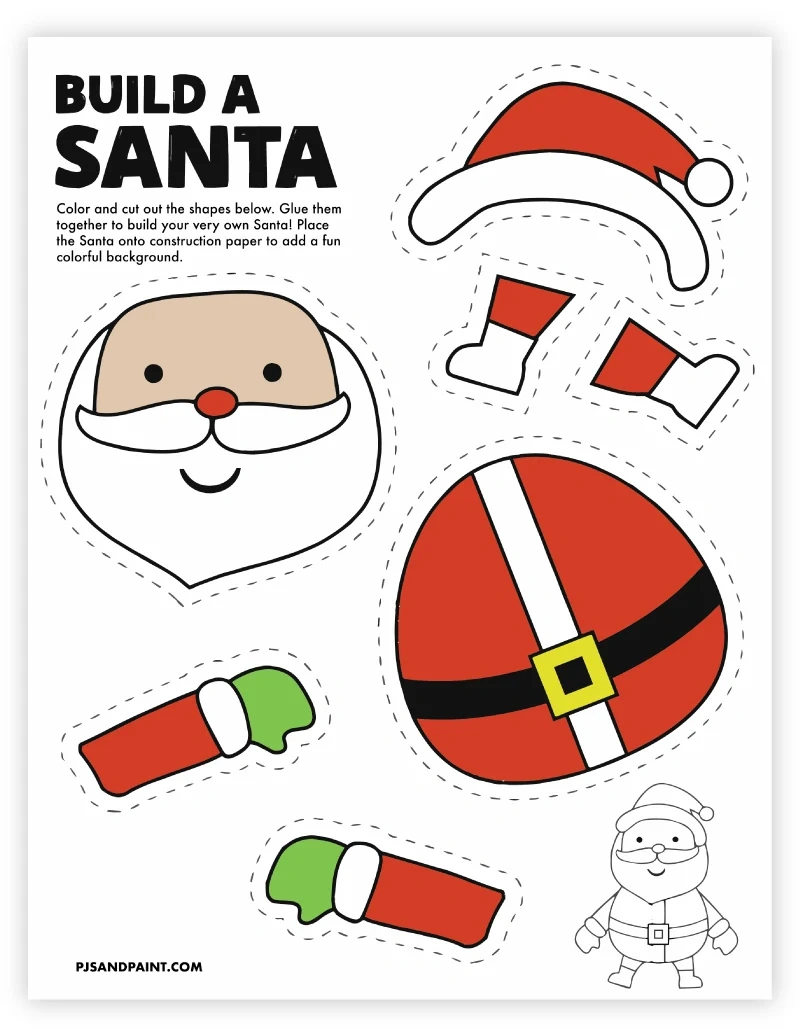 8 Free Printable Christmas Themed Cut And Paste Projects - Pjs And with Christmas Printables